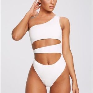 MESHKI one piece bathing suit white